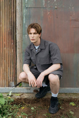 NYLON SHORT-SLEEVED SET - SHIRTS (CHARCOAL)