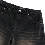 25SS POINT LOGO POCKET DENIM SHORT PANTS BLACK