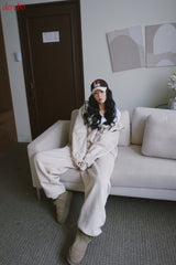 Napping Thick Soft Hooded Zip-Up Set