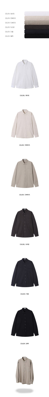 [SET UP가능] Basic cotton pocket shirts(6color)