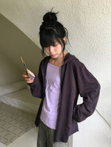 [unisex] ネヴェア ベーシック スラブ 2WAY フード ジップアップ