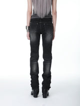 SEXXDEVIL Moto Washed Straight Jeans