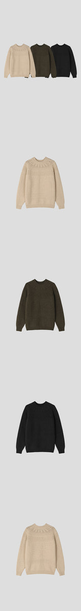 [F/W] ウールメイパターンニット(3color)