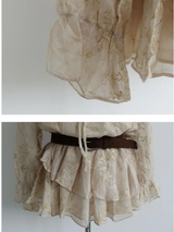 ARCADIAN SHEER BELTED DRESS