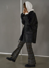 LEATHER STRING HALF COAT