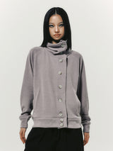 BUTTON UP CARDIGAN PURPLE