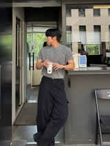 Two tone v-necked muscle short sleeved