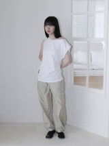 NYLON STUD PINTUCK PANTS (SAND BEIGE)