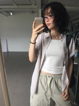 Terine seersucker check shirt (3color)