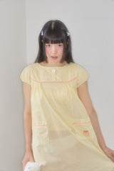 ワンボタンミニドットドレス (YELLOW)