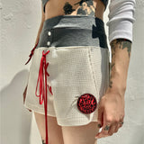 TWO-TONE WAIST WAFFLE SHORTS