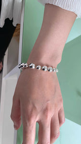 Silver ball@ball@ball bracelet