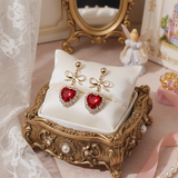 Red Heart and Ribbon Earring (Momoland Nayun Earring)