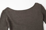 Scoop knit dress - brown
