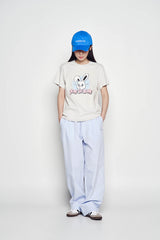 25SS ストライプセットアップルーズフィットパンツ ブルー