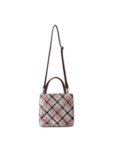 check mini velvet cross bag [pink]