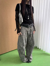 Leopard Cool Wide Curved Pants