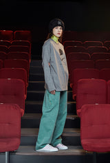 DYED ZIP CARGO PANTS / EMERALD