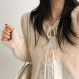 Pud Square String Knit Cardigan