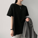Rose Basic Plain Short-Sleeved T-shirt