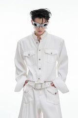 Pearl Trim Cropped Jacket