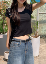 Slim Crop Short Sleeve T-Shirt (4color)