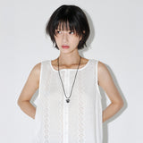 EYELET EMBROIDERY MINI ONE-PIECE  (White)