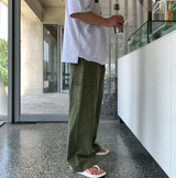 Maret Ice Linen Cargo Banding Wide Pants