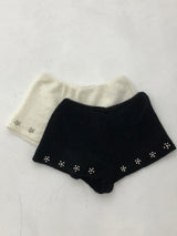 Fuzzy Snow Stud Mini Shorts