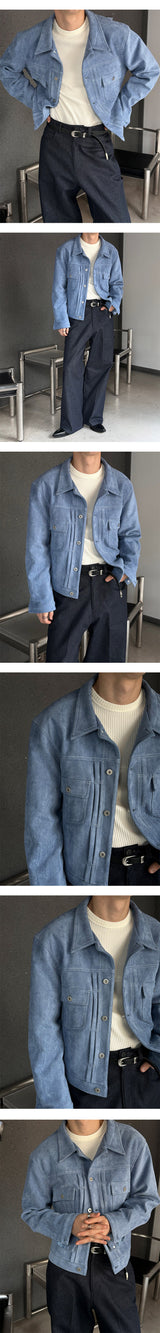 [F/W] Suede trucker jacket(4color)