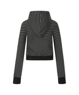 ダイアゴナルパッチストライプフードジップアップ_CHARCOAL