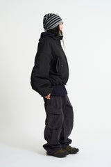 Coated crop padding blouson