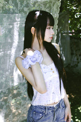 PASTEL FLOWER LACE SLEEVELESS (2COLOR)