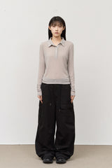 (W) Ercu Silky Collar Top