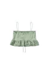 Tie satin blouse_mint