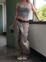 Henley ribbed sleeveless(3color)
