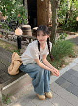 Summer Pintuck Washed Wide Denim Pants