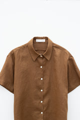 Linen half shirts (Brown)