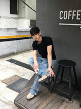 ノエアミュージックヘンリーネックショートスリーブTシャツ3C