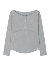 プラケット リブド ティーシャツ(GREY)