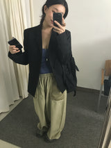 Mesh pocket cotton pants 