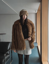 Regina cut half fur coat