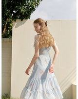 Daphne flower dress Sky Blue
