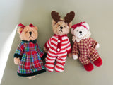 Christmas Teddy Bear Keyring - Baby White
