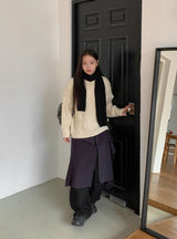 Kerhol Check Button Layered Skirt