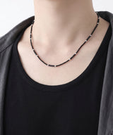 Men’s black beaded necklace_CLEF GROOVE LINK NEC