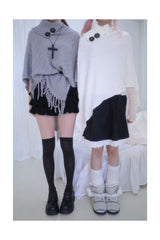 Yui button knit cape (3color)