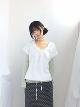 embossed shirring strap t