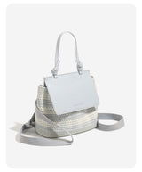 Resort look rattan knit backpack/handbag