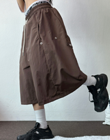 ハイクオリティ💜スナップナイロンバミューダパンツ 💚🤍🤎🖤6カラー